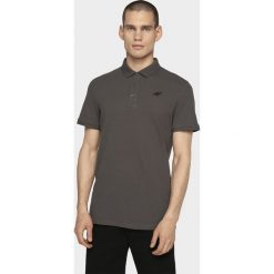 Koszulka polo męska TSM308 - ciemny szary. Szare koszulki polo 4F, m, bez wzorów, z bawełny, bez kołnierzyka, bez ramiączek. Za 79.99 zł.