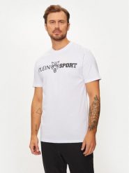 Plein Sport T-Shirt AADC MTK7197 SJY001N Biały Regular Fit. Białe t-shirty sportowe Plein Sport, bez wzorów, z bawełny, bez ramiączek. Za 408.00 zł.