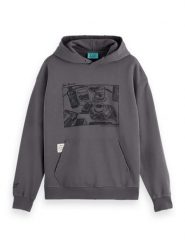Scotch & Soda Bluza "JOE JONAS X SCOTCH SODA" w kolorze antracytowym rozmiar: M. Czarne bluzy Scotch & Soda, m, bez wzorów, z bawełny, z kapturem. Za 212.30 zł.