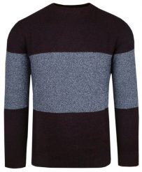 Męski Sweter z Dzianiny Bawełnianej - Colosseo - Melanż Bordo i Niebieski. Niebieskie swetry rozpinane Colosseo, l, bez wzorów, z bawełny, bez kołnierzyka, bez ramiączek. Za 159.00 zł.