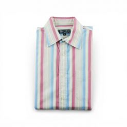 Second life - Męska klasyczna koszula w paski - Jak nowy. Czerwone koszule EDEN PARK, m, bez wzorów, bez kołnierzyka, bez ramiączek. Za 153.32 zł.