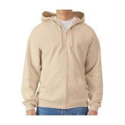 Bluza z kapturem i zamkiem błyskawicznym Gildan. Białe bluzy z kapturem GILDAN, m, bez wzorów, z dżerseju, z kapturem. Za 198.85 zł.