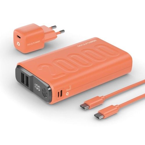 Powerbank RealPower Powerbank PB-20000 Zestaw pomarańczowy 20.000mAh. Brązowe powerbanki No name. Za 290.99 zł.