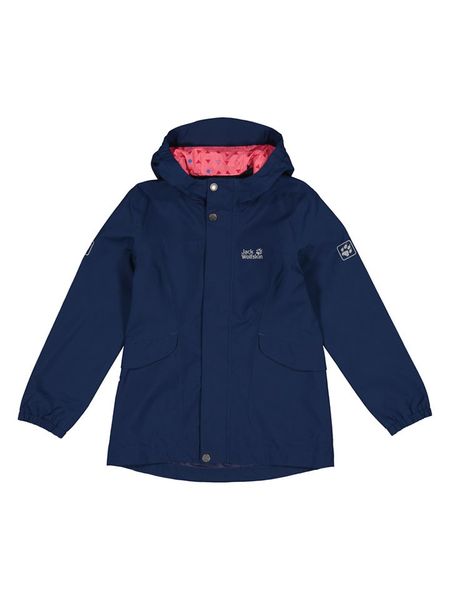 Jack Wolfskin Kurtka przeciwdeszczowa "Rock Town" w kolorze granatowym rozmiar: 164. Niebieskie kurtki outdoor i hardshell Jack Wolfskin, bez wzorów, bez kaptura. Za 166.10 zł.