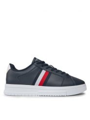 Tommy Hilfiger Sneakersy Supercup Lth Stripes Ess FM0FM04895 Granatowy. Niebieskie buty sportowe casual Tommy Hilfiger, bez wzorów, ze skóry, bez zapięcia. Za 339.99 zł.