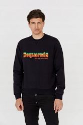 DSQUARED2 Czarna męska bluza cool fit, Rozmiar XXL. Czarne bluzy Dsquared2, m, bez wzorów, bez kaptura. W wyprzedaży za 899.99 zł.