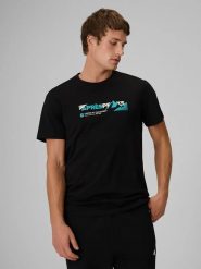 4F Koszulka w kolorze czarnym rozmiar: XL. Czarne bezrękawniki 4F, xl, bez wzorów, z bawełny, bez kołnierzyka, bez ramiączek. Za 65.95 zł.