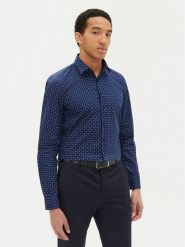 Calvin Klein Koszula K10K114313 Granatowy Slim Fit. Niebieskie koszule CALVIN KLEIN, m, bez wzorów, z bawełny, bez kołnierzyka, bez ramiączek. Za 239.99 zł.