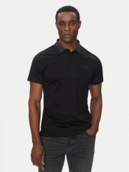 KARL LAGERFELD Polo 745001 552200 Czarny Slim Fit. Czarne koszulki polo KARL LAGERFELD, m, bez wzorów, z bawełny, bez kołnierzyka, bez ramiączek. Za 349.99 zł.