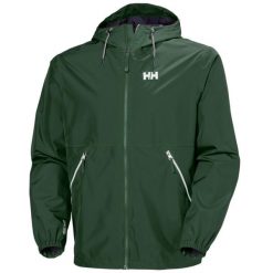 Kurtka wodoodporna Helly Hansen Sandoy. Zielone kurtki przeciwdeszczowe Helly Hansen, m, bez wzorów, bez kaptura. Za 622.00 zł.