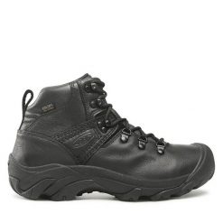 Trekkingi Keen. Czarne botki sznurowane Keen, bez wzorów, bez obcasa, bez zapięcia. Za 439.99 zł.