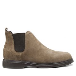 Sztyblety Geox. Brązowe sztyblety Geox, bez wzorów, bez obcasa, bez zapięcia. Za 569.99 zł.