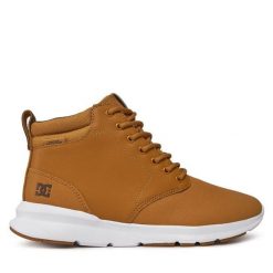 Trzewiki DC Shoes. Brązowe botki sznurowane DC Shoes, bez wzorów, bez obcasa, bez zapięcia. Za 229.99 zł.