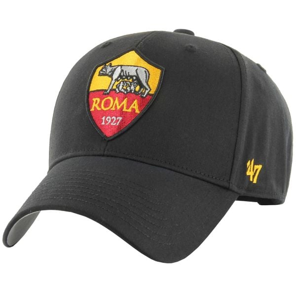 Czapka z daszkiem męska ITFL AS Roma Basic Cap. Czarne czapki z daszkiem 47 Brand, bez wzorów, z bawełny. Za 99.99 zł.