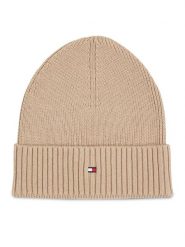 Tommy Hilfiger Czapka Flag AM0AM12796 Beżowy. Brązowe czapki zimowe Tommy Hilfiger, bez wzorów, z bawełny. Za 129.99 zł.