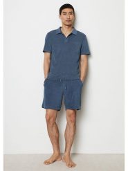 Marc O´Polo Bodywear Koszulka polo w kolorze niebieskim rozmiar: M. Niebieskie koszulki polo m, bez wzorów, bez kołnierzyka, bez ramiączek. Za 137.10 zł.