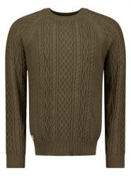 Geographical Norway Sweter "Fresh" w kolorze khaki rozmiar: S. Brązowe swetry nierozpinane Geographical Norway, s, bez wzorów, z bawełny, bez kołnierzyka, bez ramiączek. Za 100.52 zł.