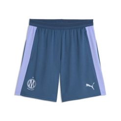 Szorty treningowe z poliestru mecz OM. Niebieskie krótkie spodenki sportowe Puma, l, bez wzorów. Za 264.42 zł.