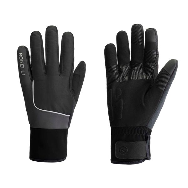 Rękawiczki sportowe unisex Rogelli Essentail Hi Vis wodoodporne. Szare rękawiczki Rogelli, bez wzorów, z materiału. Za 236.80 zł.