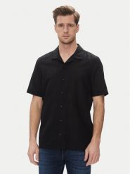 Calvin Klein Koszula K10K114197 Czarny Regular Fit. Czarne koszule CALVIN KLEIN, m, bez wzorów, ze lnu, bez kołnierzyka, bez ramiączek. Za 259.99 zł.