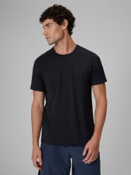 4F Koszulka treningowa szybkoschnąca męska - czarna XL. Czarne t-shirty 4F, m, bez wzorów, z dzianiny, bez kołnierzyka, bez ramiączek. Za 79.99 zł.