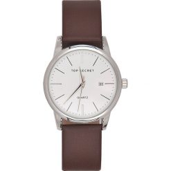 ZEGAREK NA RĘKĘ BRĄZOWY GŁADKI. Brązowe zegarki marki TOP SECRET. W wyprzedaży za 29.99 zł.