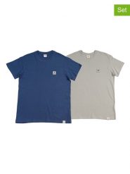 The Time of Bocha Koszulki (2 szt.) w kolorze niebieskim i szarym rozmiar: XL. Niebieskie bezrękawniki The Time of Bocha, xl, bez wzorów, z bawełny, bez kołnierzyka, bez ramiączek. Za 86.99 zł.