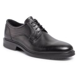 Półbuty ECCO. Czarne eleganckie półbuty ecco, bez wzorów, bez obcasa, bez zapięcia. Za 719.99 zł.