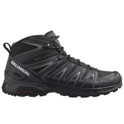 Buty trekkingowe męskie Salomon X Ultra Pioneer Mid Gtx Gore-tex. Czarne buty turystyczne Salomon, bez wzorów, z gore-texu, za kostkę, bez zapięcia, trekkingowe, gore-tex. Za 685.00 zł.