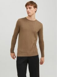 Jack&Jones Sweter 12208364 Brązowy Regular Fit. Brązowe swetry rozpinane Jack&Jones, m, bez wzorów, z bawełny, bez kołnierzyka, bez ramiączek. Za 99.99 zł.