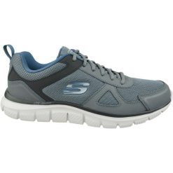 Buty do biegania męskie, Skechers Track-Scloric. Szare buty do biegania Skechers, bez wzorów, z materiału, bez zapięcia, do biegania. Za 249.99 zł.