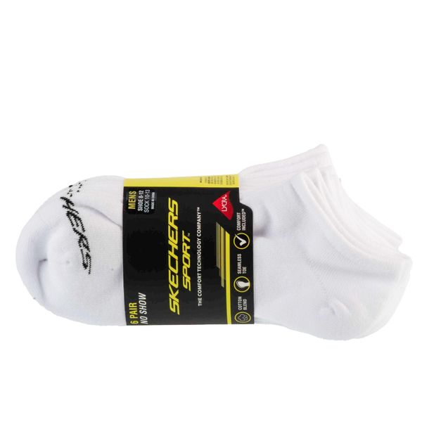 Skarpetki sportowe męskie 6pk Men Mn Cotton Nshw Socks. Białe skarpetki sportowe Skechers, bez wzorów, z bawełny. Za 59.99 zł.