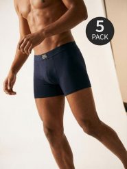 Bawełniane bokserki Classic 5 pack - granatowy. Niebieskie bokserki Sinsay, l, bez wzorów, z bawełny. Za 49.99 zł.