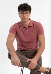 Polo męskie O-CANYON. Czerwone koszulki polo sportowe Volcano, l, bez wzorów, z bawełny, bez kołnierzyka, bez ramiączek. Za 99.99 zł.