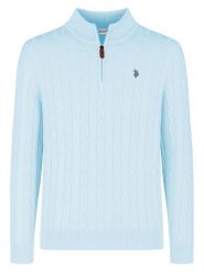 U.S. Polo Assn. Sweter w kolorze błękitnym rozmiar: XXL. Niebieskie swetry nierozpinane U.S. Polo Assn., s, bez wzorów, z bawełny, bez kołnierzyka, bez ramiączek. Za 148.61 zł.