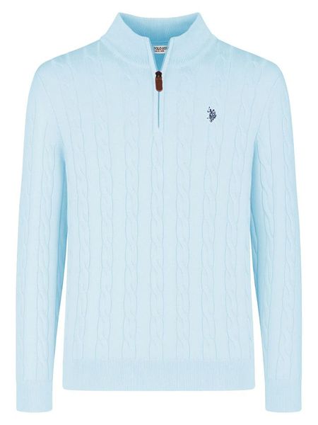 U.S. Polo Assn. Sweter w kolorze błękitnym rozmiar: XXL. Niebieskie swetry nierozpinane U.S. Polo Assn., s, bez wzorów, z bawełny, bez kołnierzyka, bez ramiączek. Za 162.11 zł.