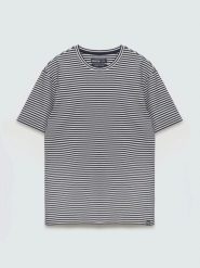 Koszulka męska w paski granatowa Garri 403. Niebieskie t-shirty BIG STAR, l, z aplikacjami, z bawełny, bez kołnierzyka, bez ramiączek. Za 99.99 zł.