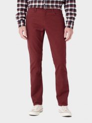 WRANGLER GREENSBORO MĘSKIE SPODNIE MATERIAŁOWE MATERIAŁ DAHLIA 112341456 W15Q016299. Spodnie materiałowe Wrangler, l, bez wzorów, z materiału. Za 229.99 zł.