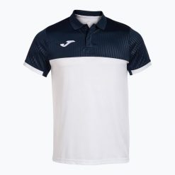 Koszulka polo męska Joma Montreal. Białe koszulki polo Joma, m, bez wzorów, bez kołnierzyka, bez ramiączek. W wyprzedaży za 126.00 zł.