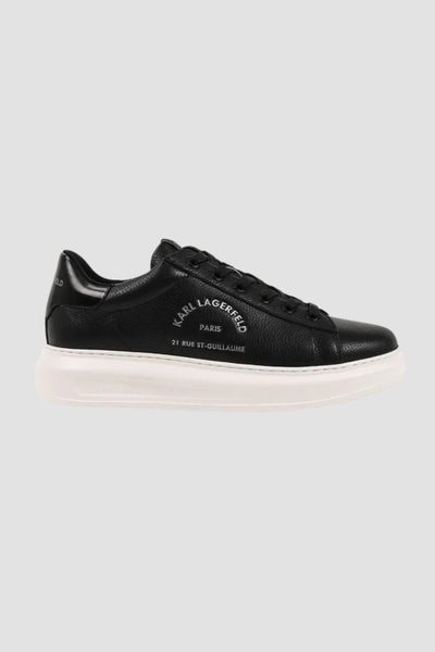 KARL LAGERFELD Czarne sneakersy męskie KAPRI Maison Karl Tumble, Rozmiar 41. Czarne buty sportowe casual KARL LAGERFELD, z aplikacjami, ze skóry, bez zapięcia. W wyprzedaży za 589.99 zł.