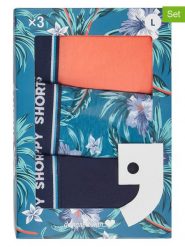 Happy Shorts Bokserki (3 pary) w kolorze pomarańczowym, turkusowym i granatowym rozmiar: L. Niebieskie bokserki Happy Shorts, l, bez wzorów. Za 52.95 zł.