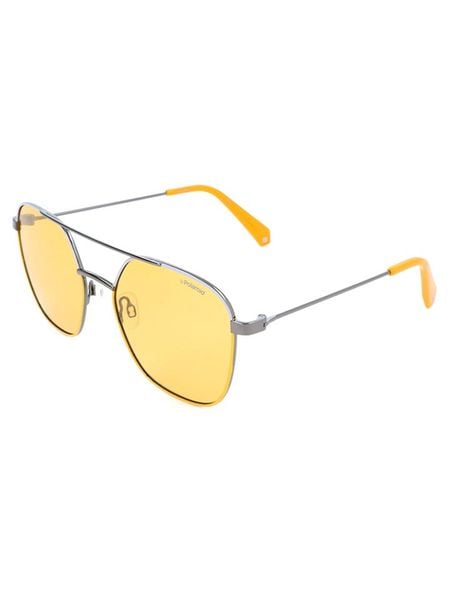 Polaroid Męskie okulary przeciwsłoneczne w kolorze srebrno-żółtym rozmiar: 56. Szare okulary przeciwsłoneczne Polaroid. Za 121.35 zł.
