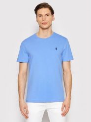 Polo Ralph Lauren T-Shirt 710671438230 Błękitny Custom Slim Fit. Niebieskie koszulki polo Polo Ralph Lauren, m, bez wzorów, z bawełny, bez kołnierzyka, bez ramiączek. Za 299.99 zł.