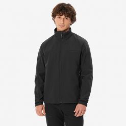 Second Life - Kurtka softshell turystyczna męska Quechua MT100. Czarne kurtki FORCLAZ, l, bez wzorów, z materiału, bez kaptura. Za 119.00 zł.