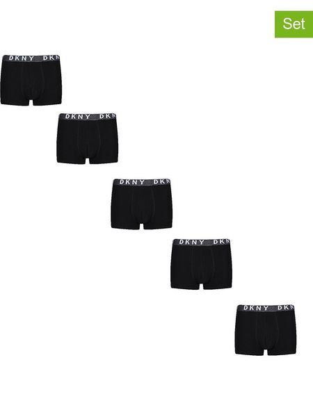 DKNY Bokserki (5 par) w kolorze czarnym rozmiar: M. Czarne bokserki DKNY, m, bez wzorów. Za 122.67 zł.