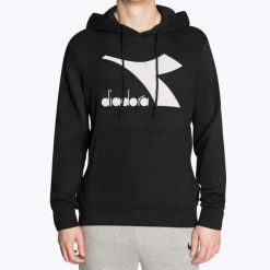 Bluza męska Diadora Hoodie Core. Czarne bluzy Diadora, m, bez wzorów, bez kaptura. Za 229.99 zł.