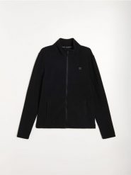 Sportowa bluza rozpinana ze stójką SNSY PERFORMANCE - czarny. Czarne bluzy bez kaptura Sinsay, l, bez wzorów, bez kaptura. Za 59.99 zł.