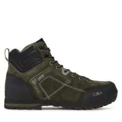 Trekkingi CMP. Zielone botki sznurowane CMP, bez wzorów, bez obcasa, bez zapięcia. Za 309.99 zł.