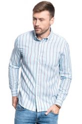 KOSZULA MĘSKA WRANGLER LS 1PKT BUTTON DOWN CERULEAN BLUE W5A34SXVT 112130013. Niebieskie koszule Wrangler, m, bez wzorów, bez kołnierzyka, bez ramiączek. Za 129.99 zł.