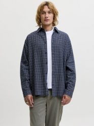 Jack & Jones koszula flanelowa Mężczyźni Comfort Fit Bawełna niebieski, XXL. Niebieskie koszule Jack & Jones, m, bez wzorów, z bawełny, bez kołnierzyka, bez ramiączek. Za 199.95 zł.
